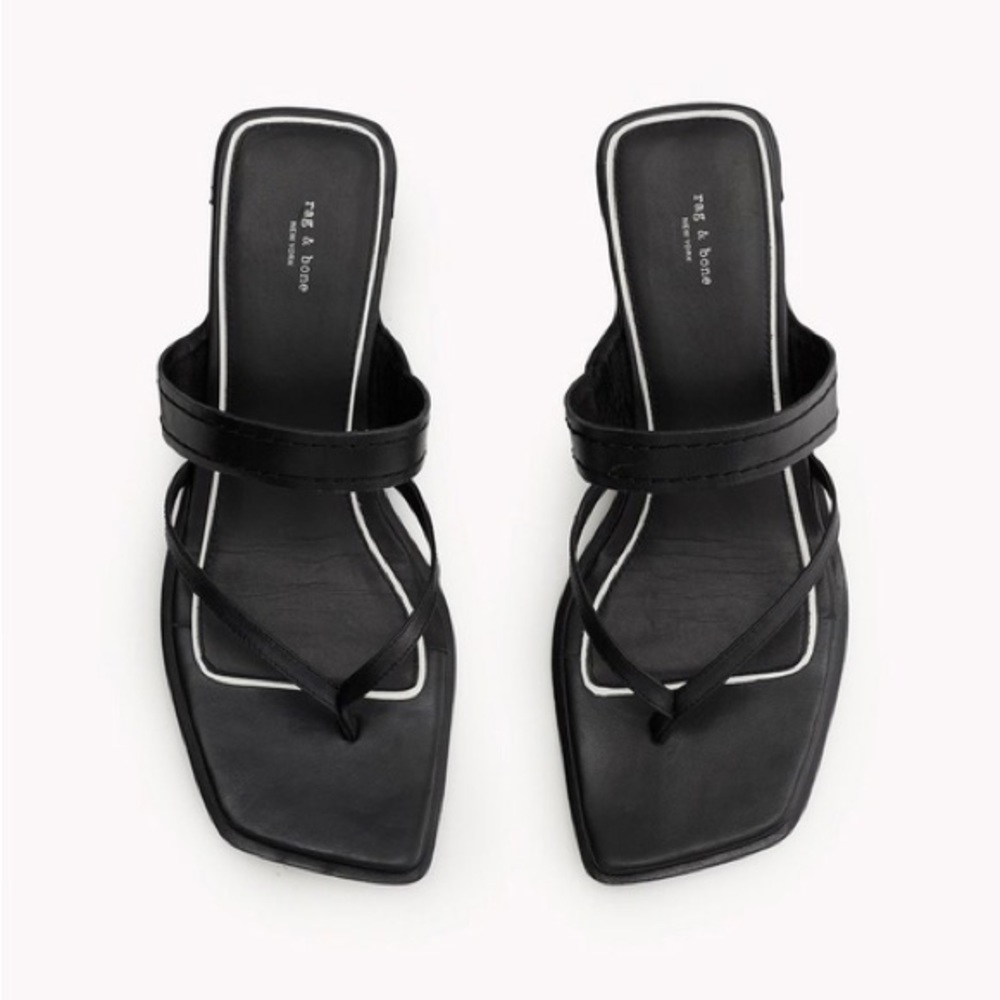 Rag & Bone Colt Sandal Black Leather Size 37